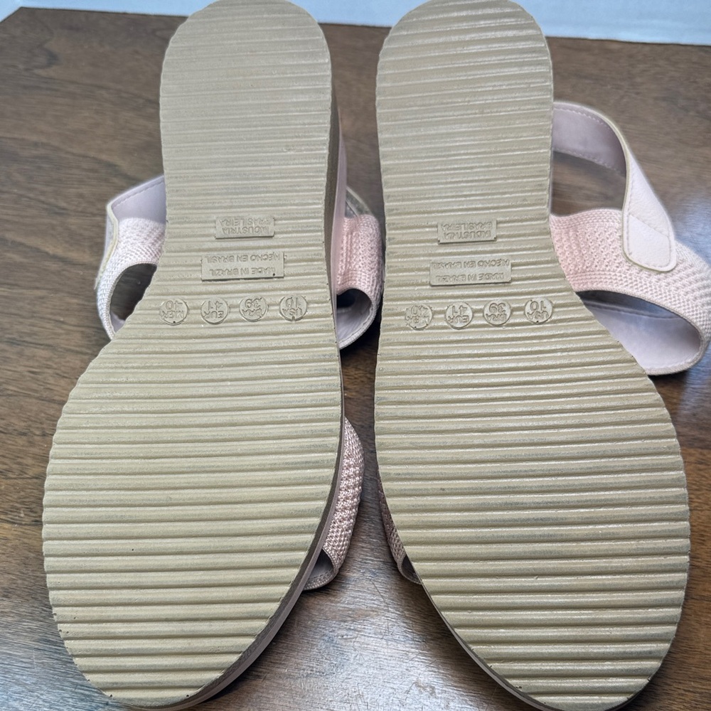 Malu Super Comfort Pink Wedge Sandals w/ Stretchy Woven Straps, US sz 10 - Picture 12 of 14